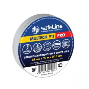 купить Изолента Safeline 15х20 серо-стальная                                                                с доставкой